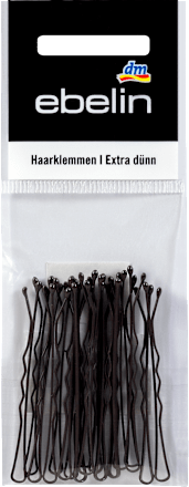Gewellte Haarklemmen Extra dünn braun ebelin