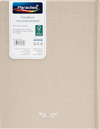Fotoalbum mit Leineneinband greige Paradies