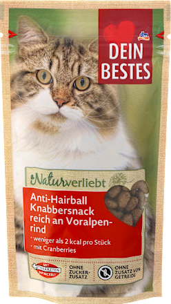 Katzenleckerli Naturverliebt Anti-Hairball Knabbersnack Dein Bestes