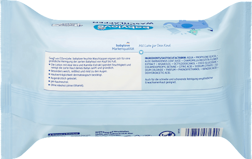 Salviettine umidificate corpo con aloe vera ed estratto di camomilla babylove