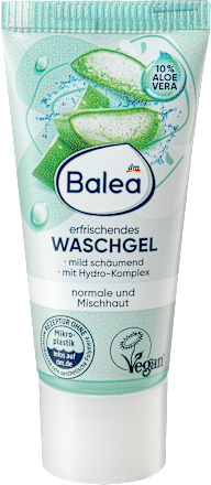 Osvežujoči gel za umivanje obraza z aloe vero in vlažilnim kompleksom Balea