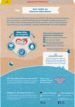 Anfangsmilch Pre Milumil von Geburt an Milupa