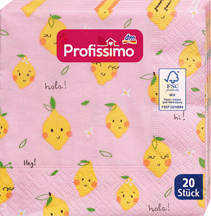 Serviete z motivom limon, roza Profissimo