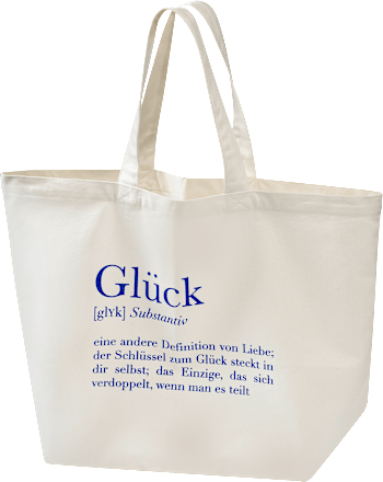 Strandtasche "Glück", weiß/blau Vito & Joe