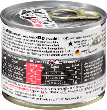 Nassfutter Hund Gemüsemix mit Apfel, Heldenmahlzeit Dein Bestes