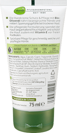 Handcreme Schutz & Pflege Olive & Vitamin E alverde NATURKOSMETIK