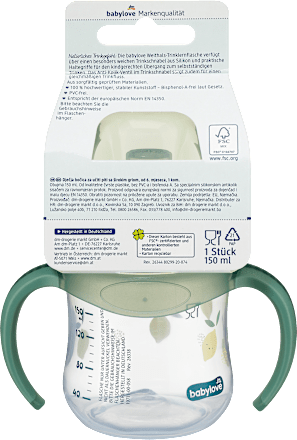 Trinklernflasche Weithals, grün, 150 ml babylove