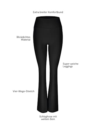 Leggings Flared Soft-Touch schwarz Gr. 44/46 nur die