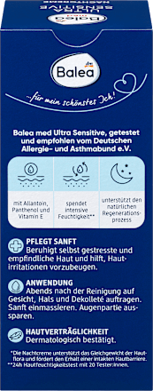 Krem na noc Ultra Sensitive Balea med