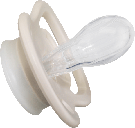 Schnuller Air Nacht Silikon symmetrisch, braun/grau, Gr.2, 5-18 Monate babylove