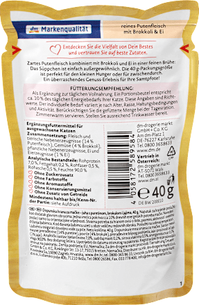 Zupa dla kota z indykiem, brokułami i jajkiem Dein Bestes