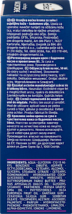 Noćna krema za suvu i osetljivu kožu lica Balea