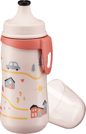 Trinkflasche Kinder  rosa Bauernhof, 330 ml babylove