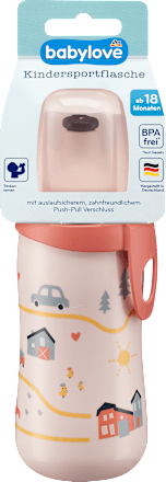 Trinkflasche Kinder  rosa Bauernhof, 330 ml babylove