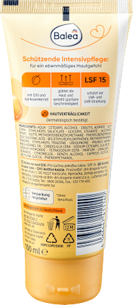 Handcreme Q10 mit Aprikosenöl und LSF15 Balea