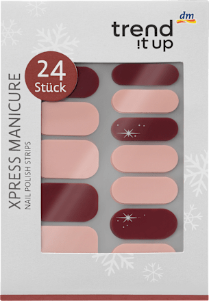 Samolepilne nalepke za nohte Cozy Winter, rdeče-roza  trend !t up