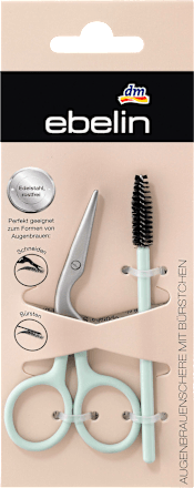 Nożyczki do brwi ze szczoteczką ebelin