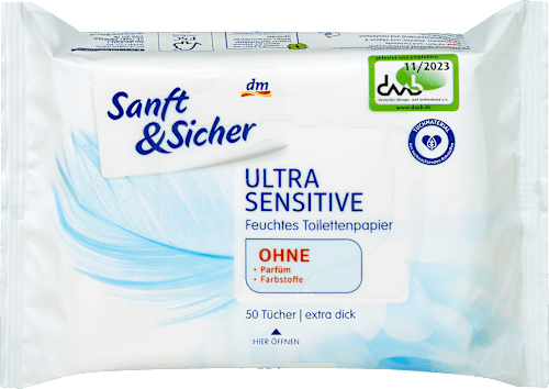 Vlhčený toaletný papier Ultra Sensitive Sanft&Sicher