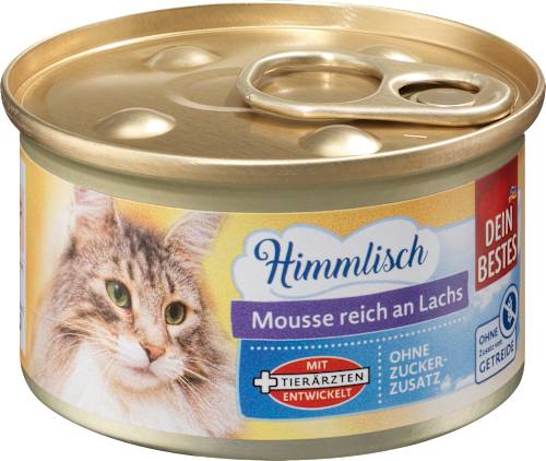 Nassfutter Katze Mousse reich an Lachs, Himmlisch Dein Bestes