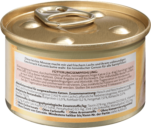 Nassfutter Katze Mousse reich an Lachs, Himmlisch Dein Bestes