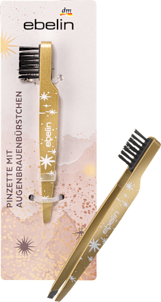 Pinzette schräg mit Bürstchen Golden Winter Glow ebelin