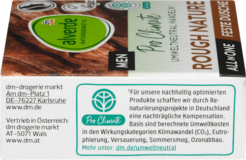 Trdo milo za tuširanje za moške ROUGH NATURE Pro Climate alverde NATURKOSMETIK MEN