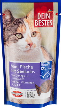 Katzenleckerli Mini-Fische mit Seelachs & Omega-3-Fettsäuren Dein Bestes
