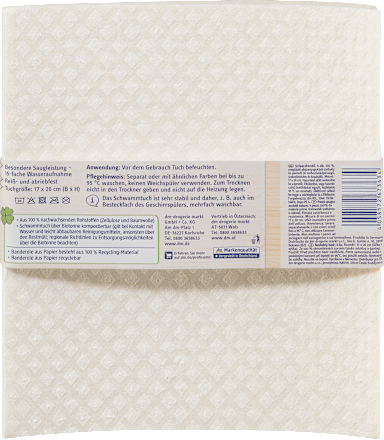 nature Trockene Schwammtücher 100 % Zellulose-Baumwoll-Mix Profissimo