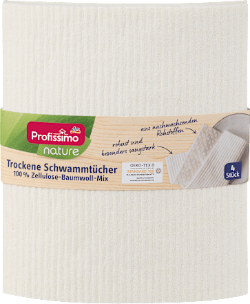 nature Trockene Schwammtücher 100 % Zellulose-Baumwoll-Mix Profissimo