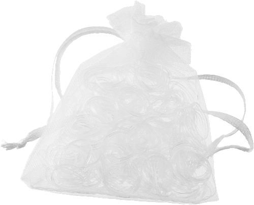 Mini-Haargummis in Organza-Säckchen transparent ebelin