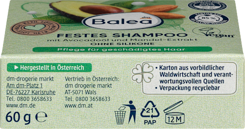 Čvrsti šampon - ulje avokada i ekstrakt badema Balea