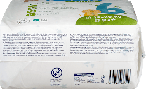 nature pelene, veličina 6 xl (15-20kg) babylove nature