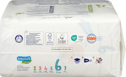 Pieluszki rozmiar 6, XL, 15-20 kg babylove nature