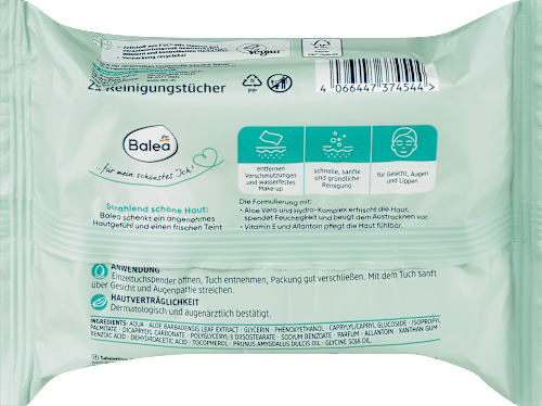 Abschminktücher 3in1 erfrischend Balea