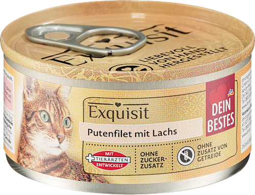 Nassfutter Katze Putenfilet mit Lachs, Exquisit Dein Bestes