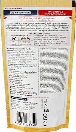 Hundeleckerli softe Belohnung mit Rind, Huhn & Lamm für kleine Hunde Dein Bestes