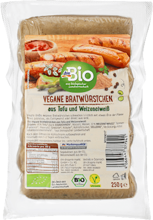 Bratwürstchen, Tofu & Weizeneiweiß dmBio