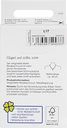 Halskette vergoldet mit Blumenprint ebelin