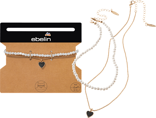 Zestaw naszyjników w kolorze złotym z perłami  J23 ebelin