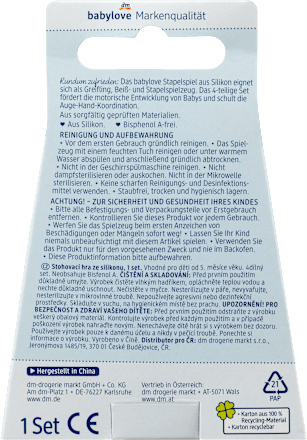 Stapelspiel aus Silikon, 4-teilig, Sterne babylove