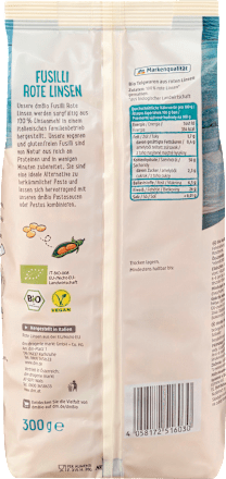 Fusili testenina od crvenog sočiva dmBio