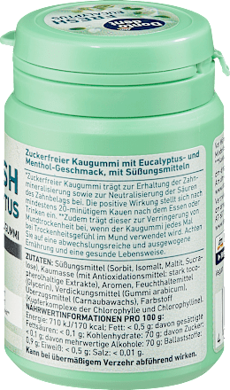 Kaugummi, Fresh Eucalyptus, zuckerfrei Dontodent