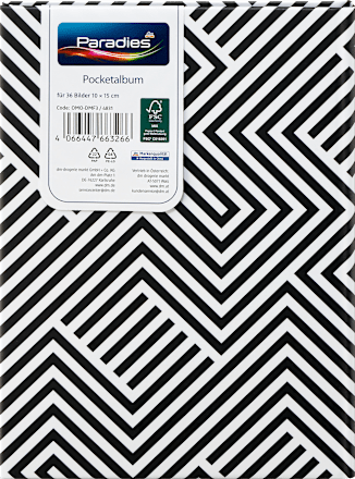 Fotoalbum Pocket 10x15 cm, Black & White Geometrisches Linienmuster Paradies