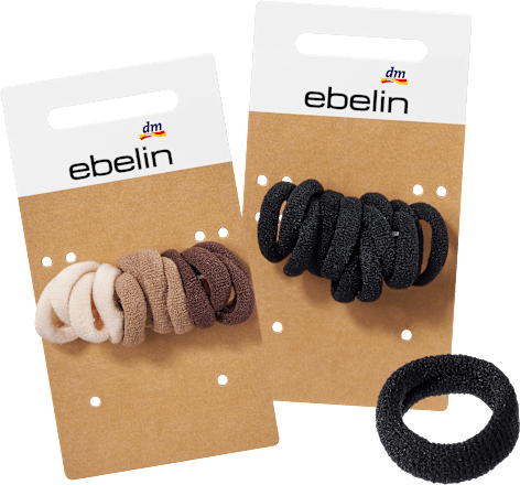 Haargummis weich mini, schwarz/Brauntöne ebelin