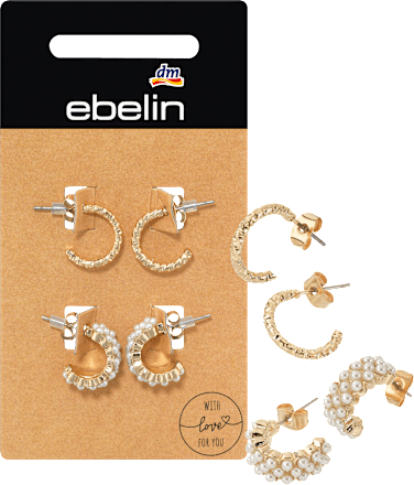 Złoty zestaw kreoli z perłami  J23 ebelin