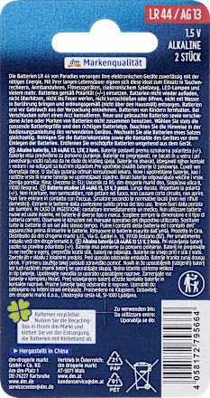 Batterien Knopfzelle LR44 Paradies