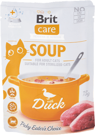 Polievka pre mačky care Soup with Duck Brit