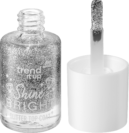 Glitter Top Coat Nagellack Shine Bright silber 010 Promo trend !t up