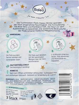 Tuchmasken Pads Happy Winter 3ST* Balea