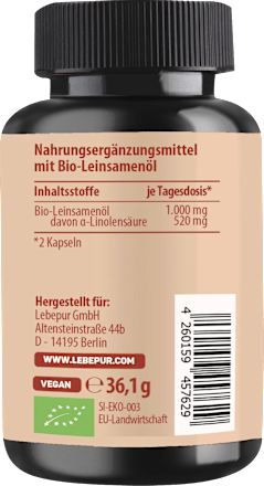 Leinöl Kapseln 60 St Lebepur